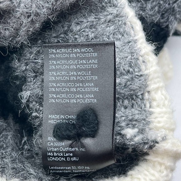 Anthropologie Striped Cowl Neck Wool Blend Chunky Crop Sweater New S - Picture 7 of 7